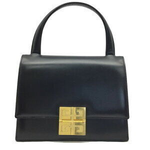GIVENCHY GG Logo Handbag Black Leather